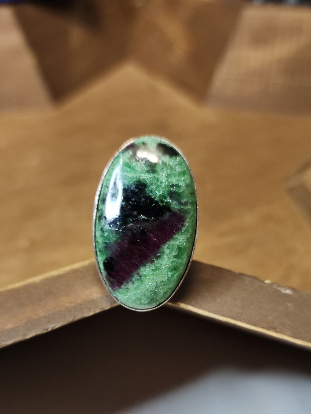 Oval Green and Purple Stone Statement Ring - Women Jewelry